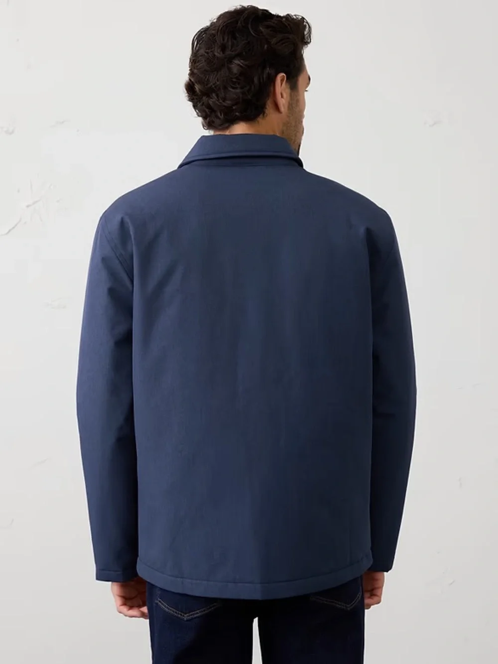 Banana Republic Jacket Mens Medium Tailored Navy Blue Water Resistant Shacket